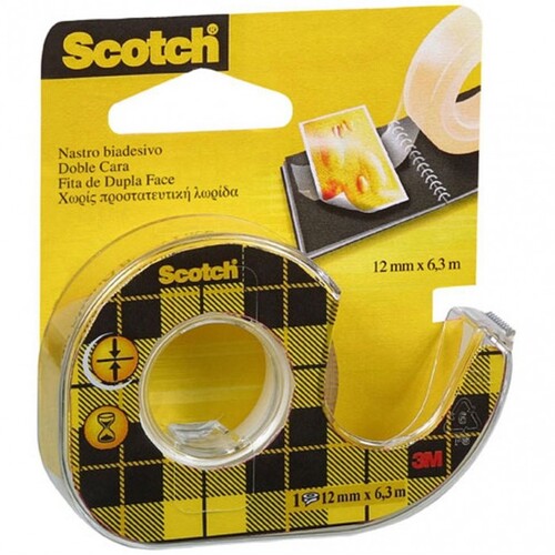 3M Nastro Biadesivo con Dispenser 12 mm. x 6,3 mt. Col. Trasparente 48327