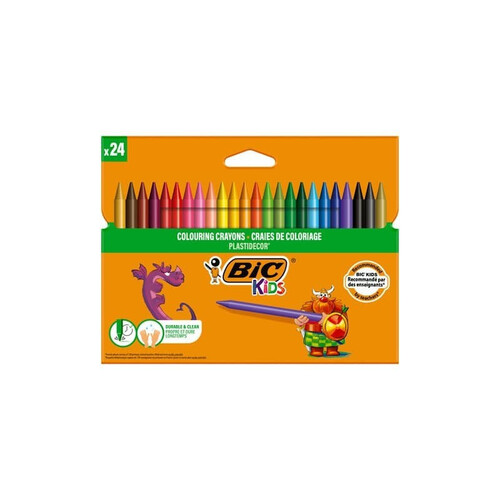 BIC Kids Plastidecor Pastelli a Cera 24 Colori