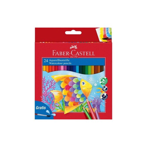 FABER-CASTELL Pastelli Acquerellabili con Pennello 24 Colori