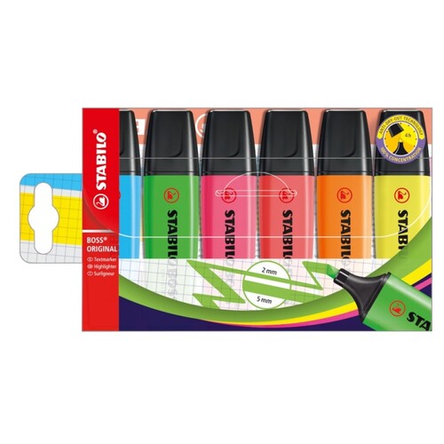 STABILO Evidenziatori Boss Original Fluo 70/6 Col. Assortiti