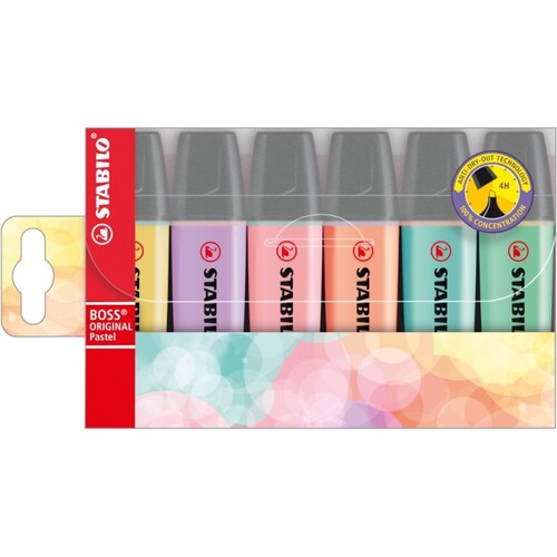 STABILO Evidenziatori Boss Original Pastel 70/6-2 Col. Assortiti