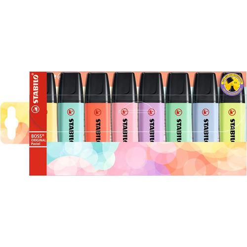 STABILO Evidenziatori Boss Original Pastel 8 Col. Assortiti