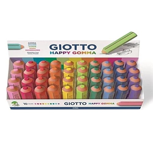 GIOTTO Gomma per Cancellare a Matite Happy 2338 - Conf. 40 pezzi