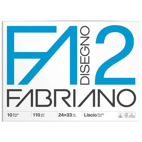FABRIANO Album da Disegno F2 24x33 110 gr. Liscio 10 Fogli