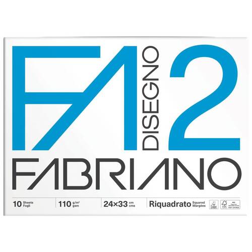 FABRIANO Album da Disegno F2 24x33 110 gr. Squadrato 10 Fogli