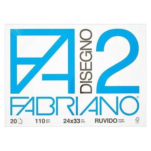 FABRIANO Album da Disegno F2 24x33 110 gr. Ruvido 20 Fogli
