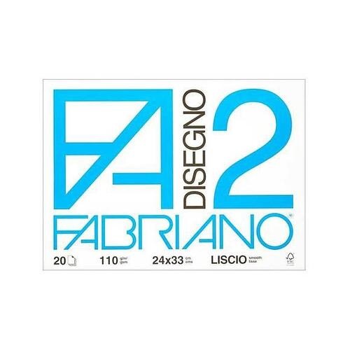 FABRIANO Album da Disegno F2 24x33 110 gr. Liscio 20 Fogli