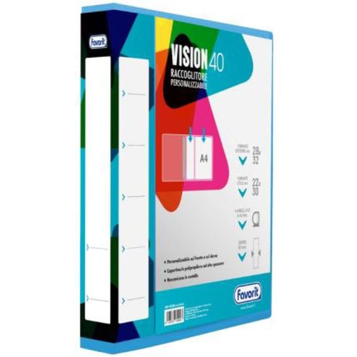 FAVORIT Raccoglitore a 4 Anelli in PPL Display Vision A4 Dorso 40 mm. Col. Neutro 400198985