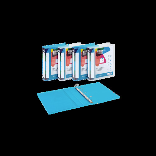 FAVORIT Raccoglitore a 4 Anelli in PPL Display Vision A4 Dorso 40 mm. Col. Blu 400198986
